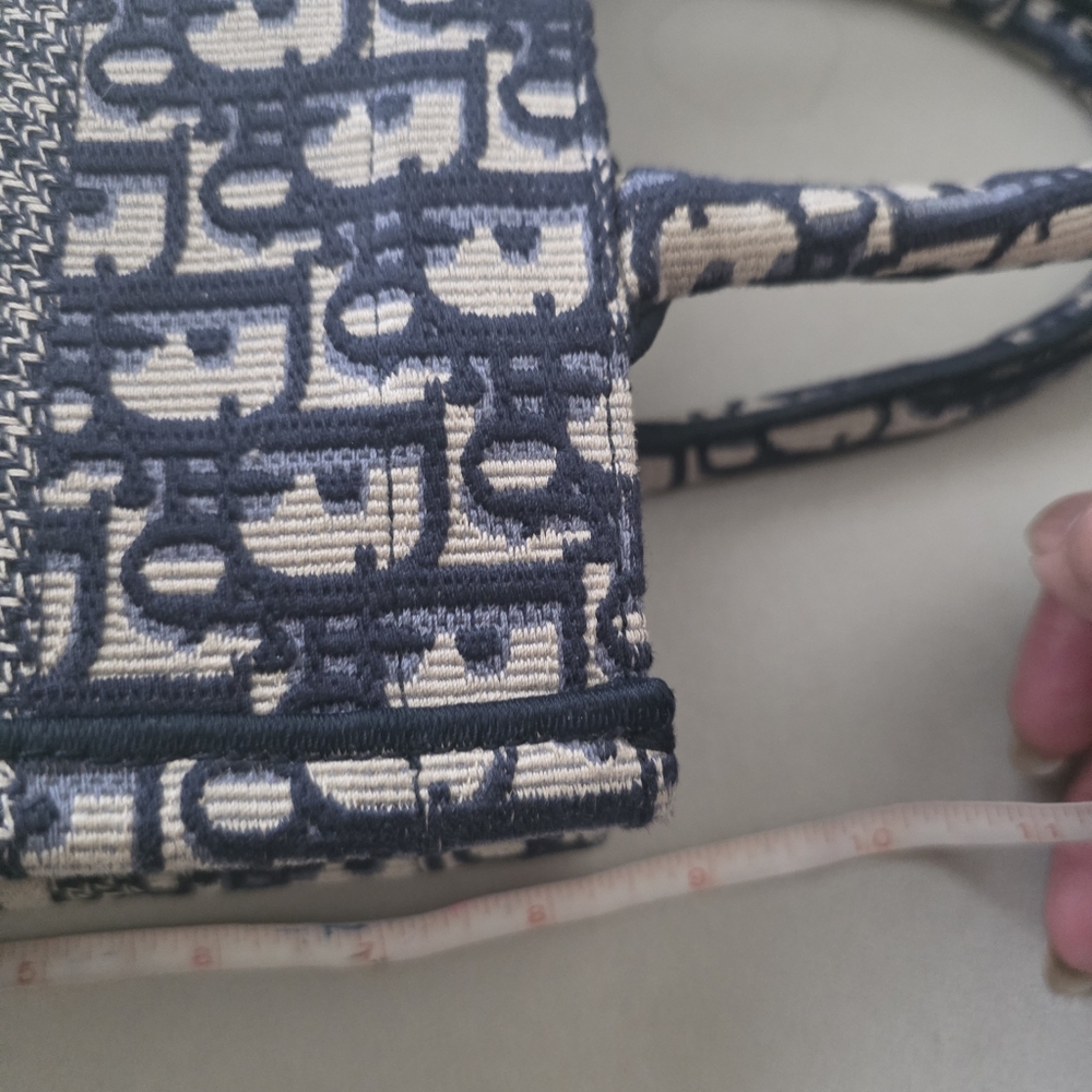Christian Dior Oblique Book Tote Bag Blue Small - Picture 12 of 14